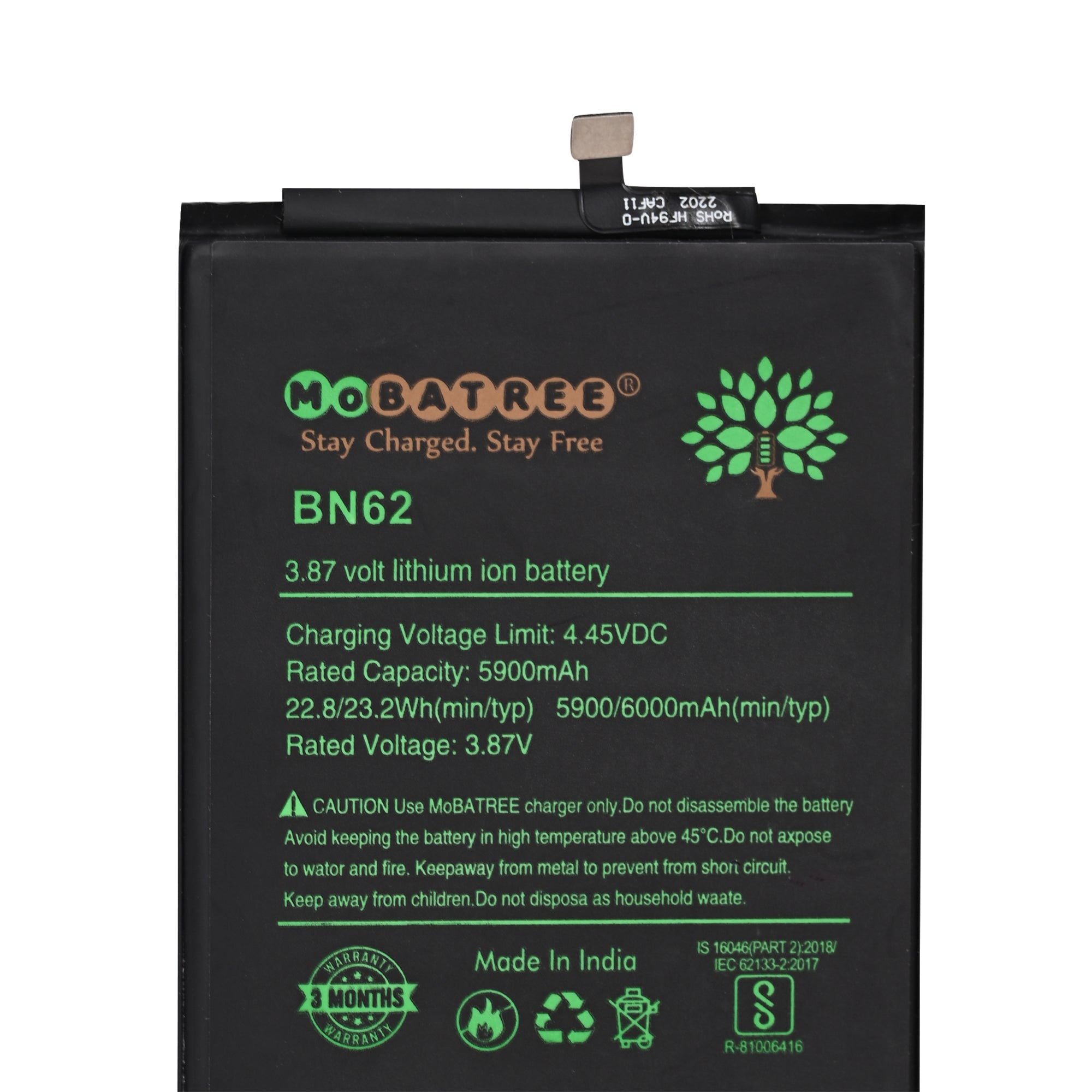 Mobatree Bn62 Original Mobile Battery For Poco M3 Xiaomi Mi Redmi Note 9 4g Redmi 9t Redmi 9 1252